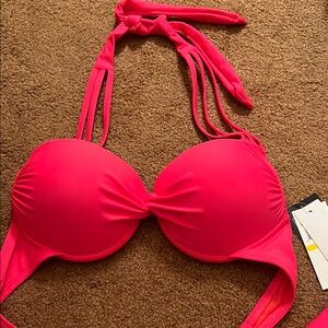 Salt + Cove Women’s Hot Pink Halter Swim Top